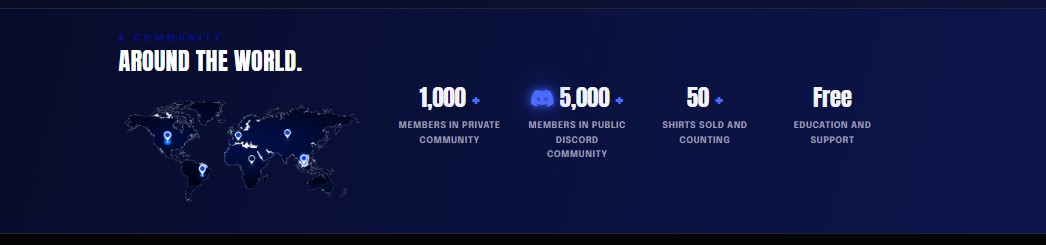 Community section with global member stats